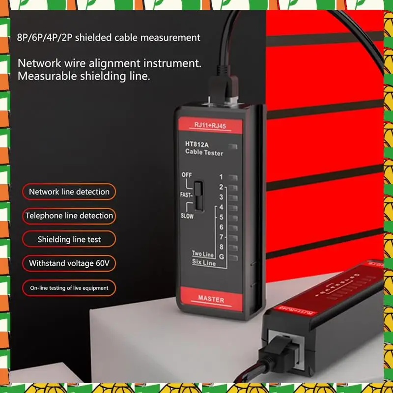 Professional Tool Wire Telephone Line Test Meter HT812A Cable Tester Line Finder RJ11 RJ45 Cable Toner Finder Tool