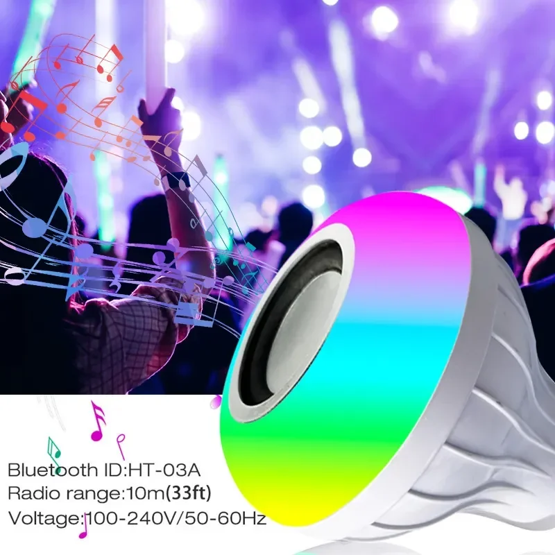 LED Bluetooth Lamp Smart Bulb E27 Bluetooth Speaker Music Bulb Smart Lamp Dimmable Light 12W Music RGB Decor Musical Light