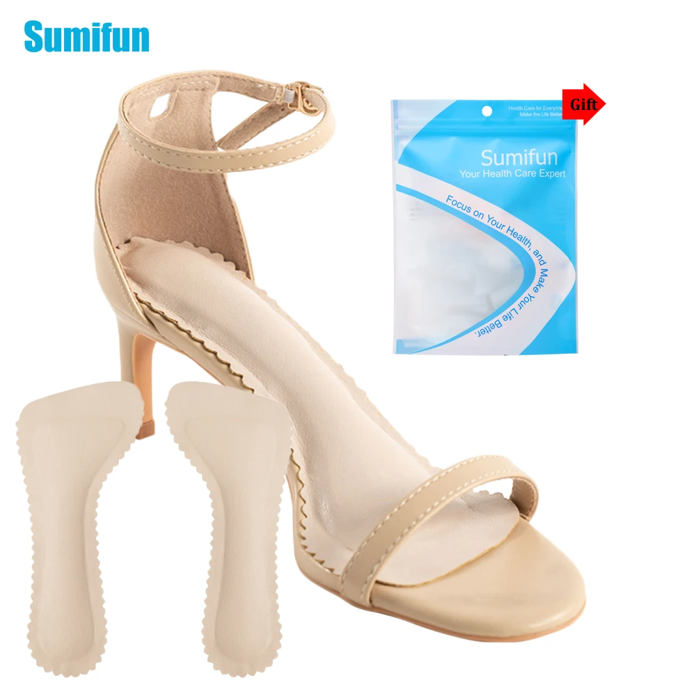 2 개/짝 Sumifun 여성 하이힐 쿠션 삽입 충격 흡수 마모 저항 보이지 않는 깔창 컴포트 신발 패드 크기 S/m/l