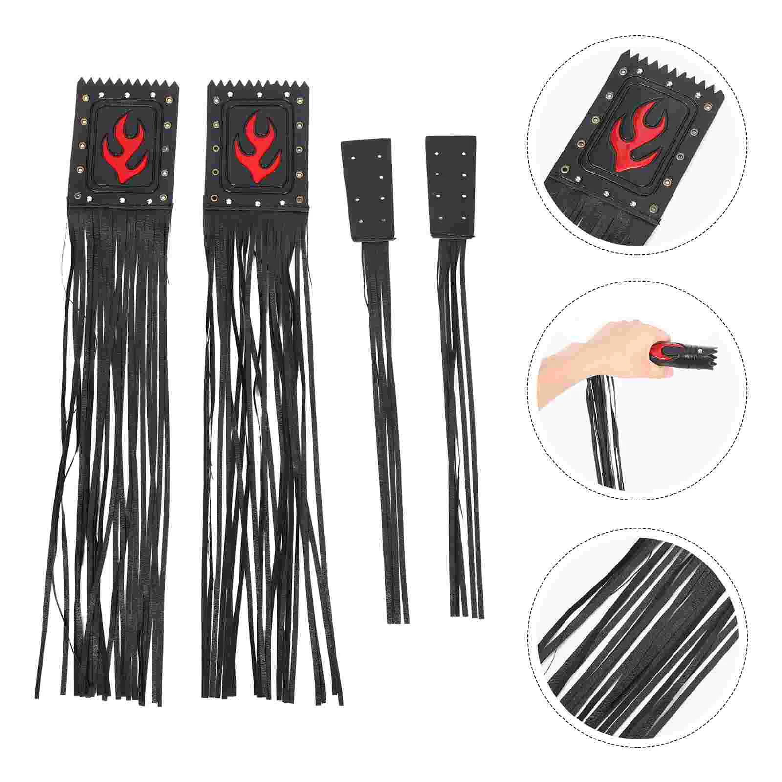 

2 Pcs Motorcycle Streamers Handlebar Accessories Grips With Fringe Tassel Holding