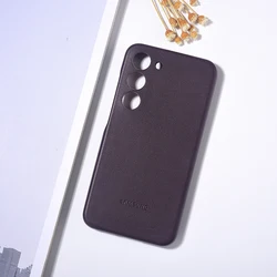 Elegant Leather Phone Case - Full Protective Shockproof Back Cover with Box - S23 Plus (Purple)