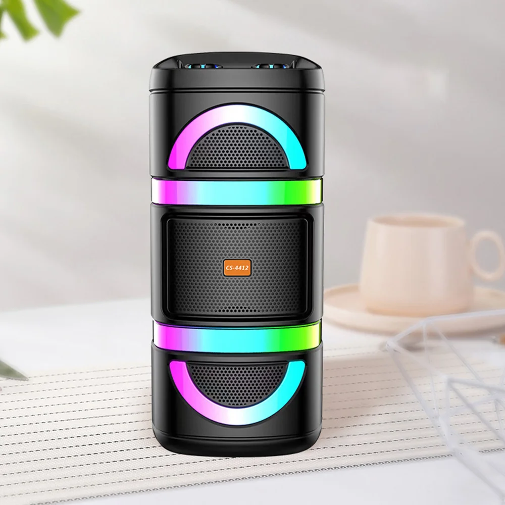 ポータブルスピーカー RGB LEDライト付き ポータブルBluetoothスピーカー,rgbライト付きデュアル