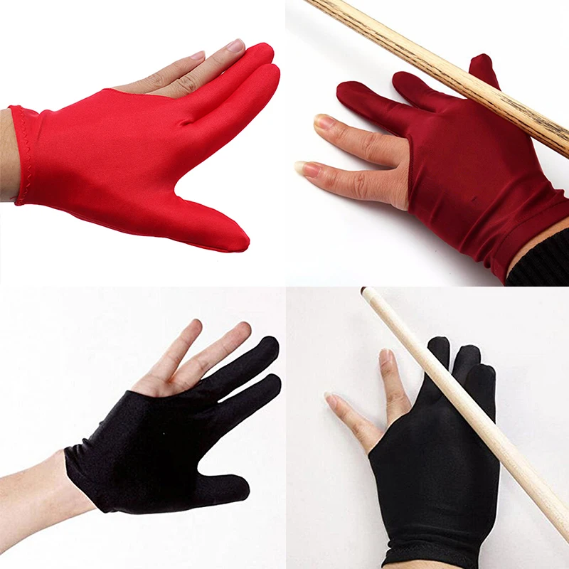 Sell Well Professional 3 Finger Nylon Billiard Gloves Pool Cue Shooters Snooker Gloves Factory Direct ,
