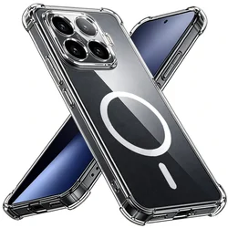 Magnetic Crystal Clear Protective Case with Magsafe Transparent Cover for Xiaomi 17T Pro (Transparent)