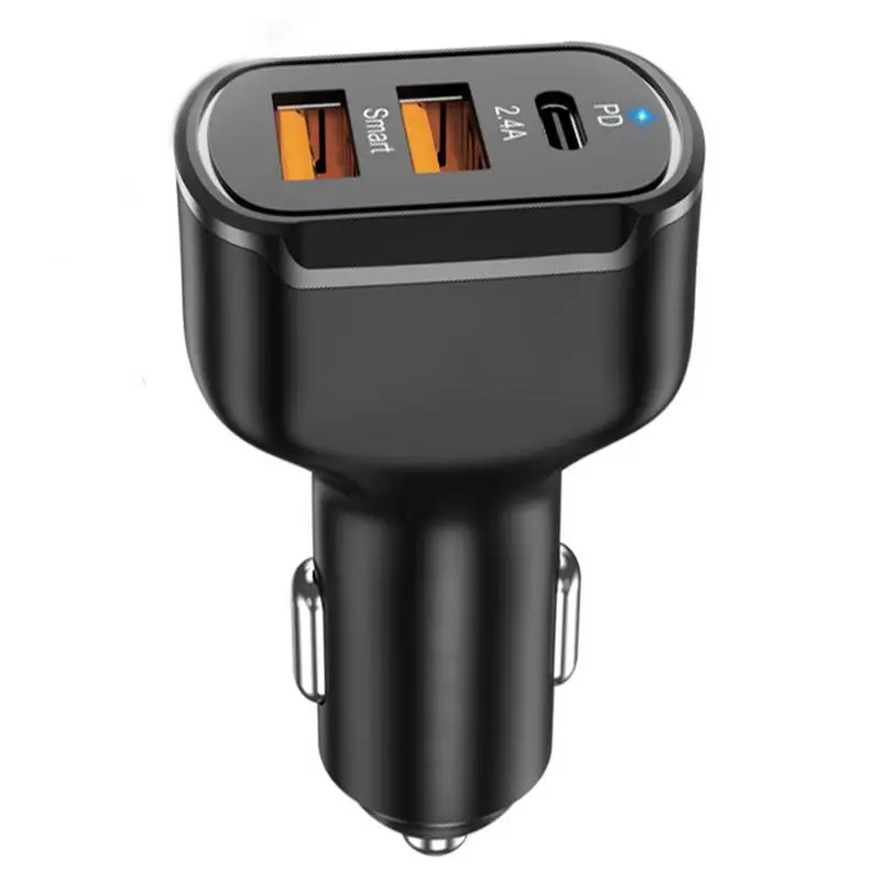 

PD Fast Car Charger 30W USB C Car Charger 2.4A Fast Charging Car Adapter 3 Ports USB PD Quick Charger For Smart Phones Sports