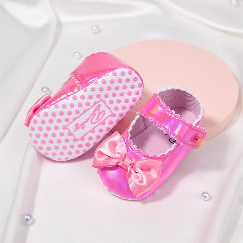 Baby Shoes Spring Autumn Girls Cute Princess Shoes Soft Sole Bowknot Decor Flats First Walkers Non-Slip Leather Shoes 2