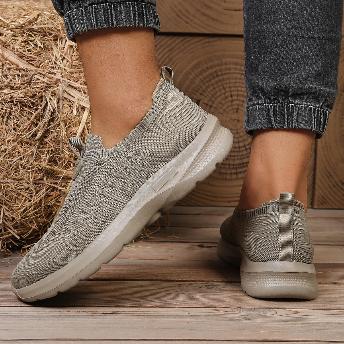 Solid Color EVA Casual Shoe Lightweight Comfortable Single Sole Non-Tiring Footwear For Everyday Use Men's Shoes_voghion.com