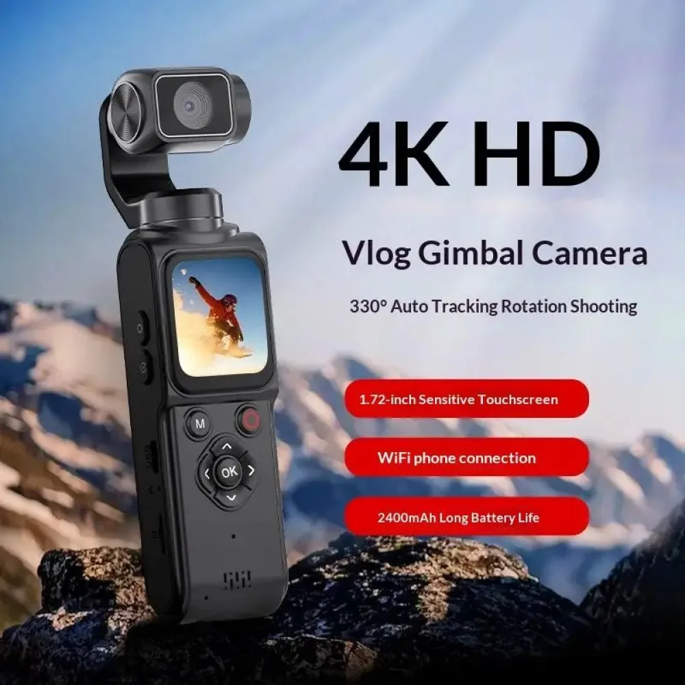 Mini Caméra Sport 1080p avec Stabilisateur, 32GB ou Sans Carte, 3 Couleurs
