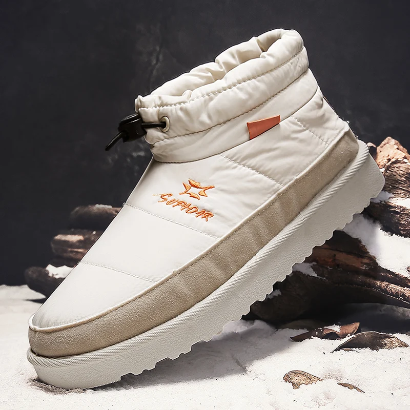 

2022 Winter Snow Boots Men Bread Shoes Outside Warm High Top Cotton Shoes EVA Thick Platform Non-slip Men Boots