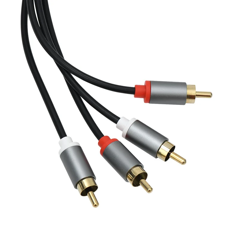 Double Lotus Head Audio Aux Cable 2RCA to 2RCA Amplifier Cable HIFI grade shielded stage speaker Audio TV AV Audio Video Cable