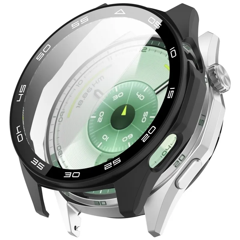 Tempered Glass Protective Case for Huawei Watch GT6 - Full Cover Screen Protector & Bumper