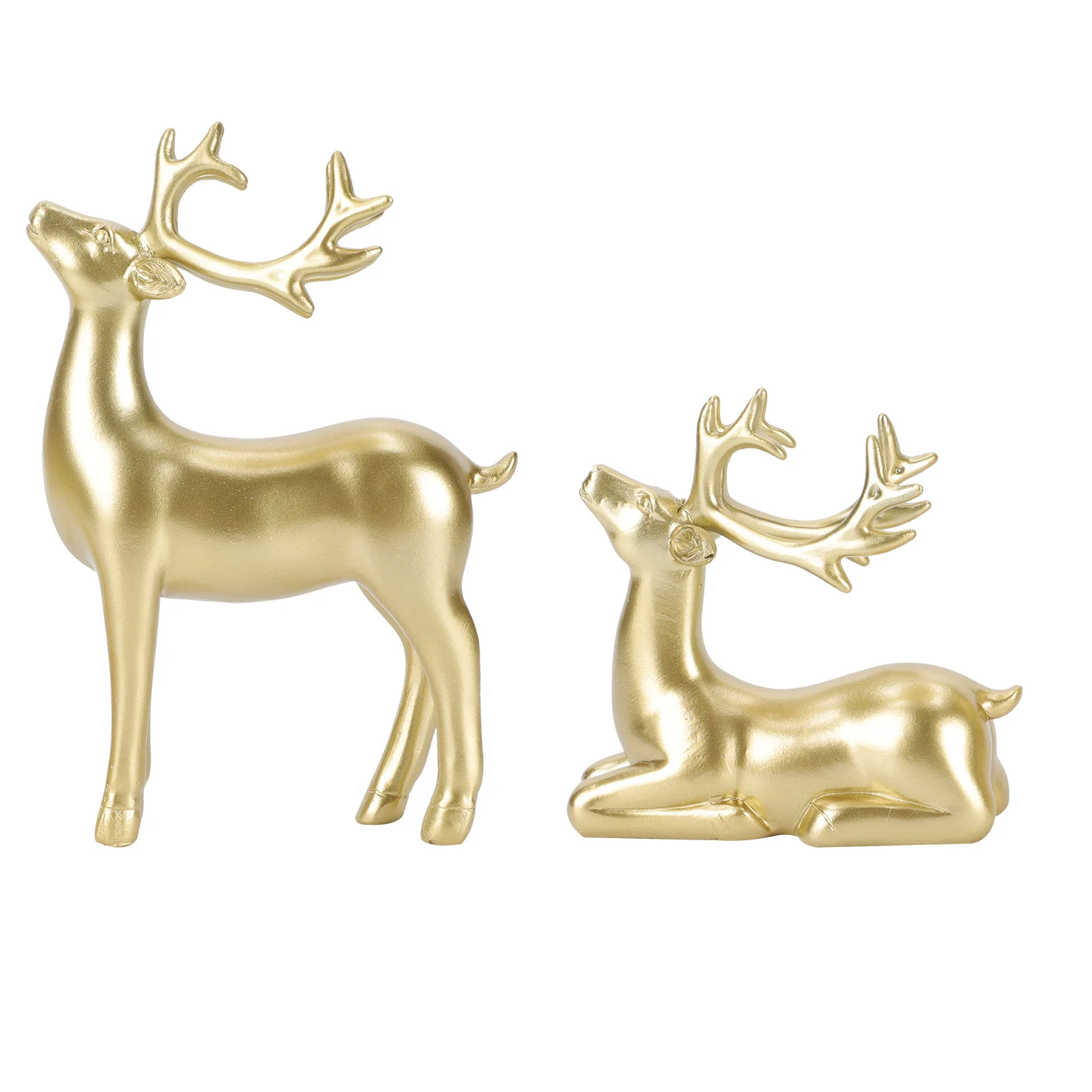 

2 Pcs Household Decor Lucky Deer Resin Decors Decorations Creative Adornment Xmas Shape Desktop Ornament Lovers