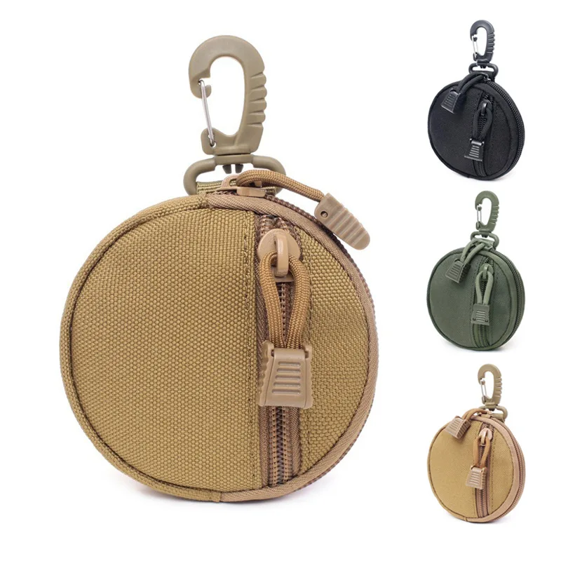 

Multi-function Key Bag Molle Tactical Hanging Bag Change Storage Portable Outdoor Sports Cycling Small Round Bag