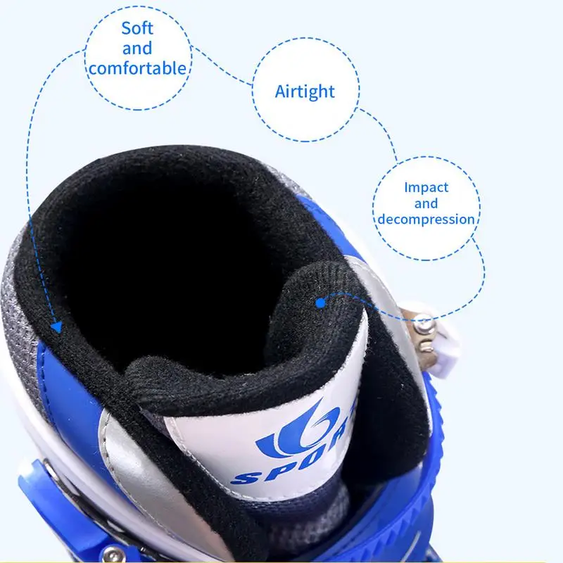 Children Roller Skates Shoes Skating Shoes Kids Single Row Children's Roller Skates Boy's Girl's Size Adjustable 4 Wheels Flash for Roller Skating Shoes Set