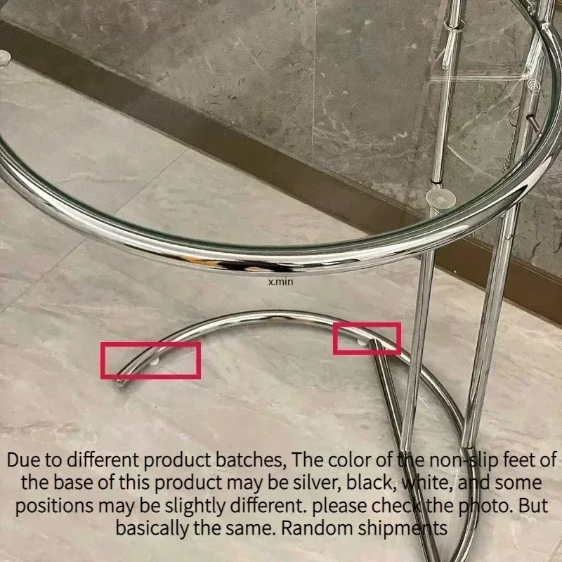 Transparent Glass Tables Creative Lift Coffee Table Simple Sofa Tables Nordic Designer C-Shaped Table Geometric Round Table