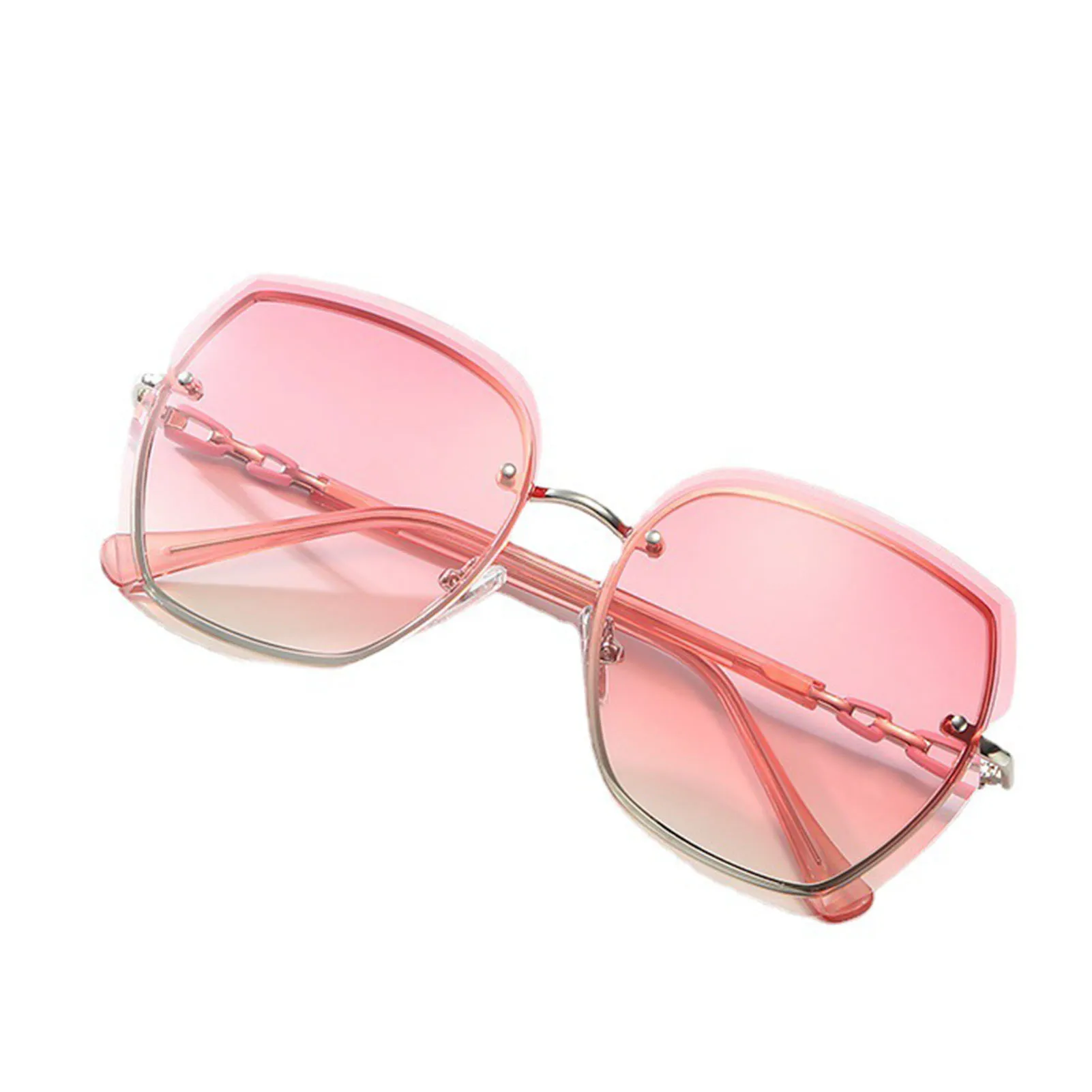 

Fashion Oversized Women's Sunglasses Rimless-like Thin Metal Big Frame Protective Eyewear Outdoor Eye Wear Glasses For Men Women