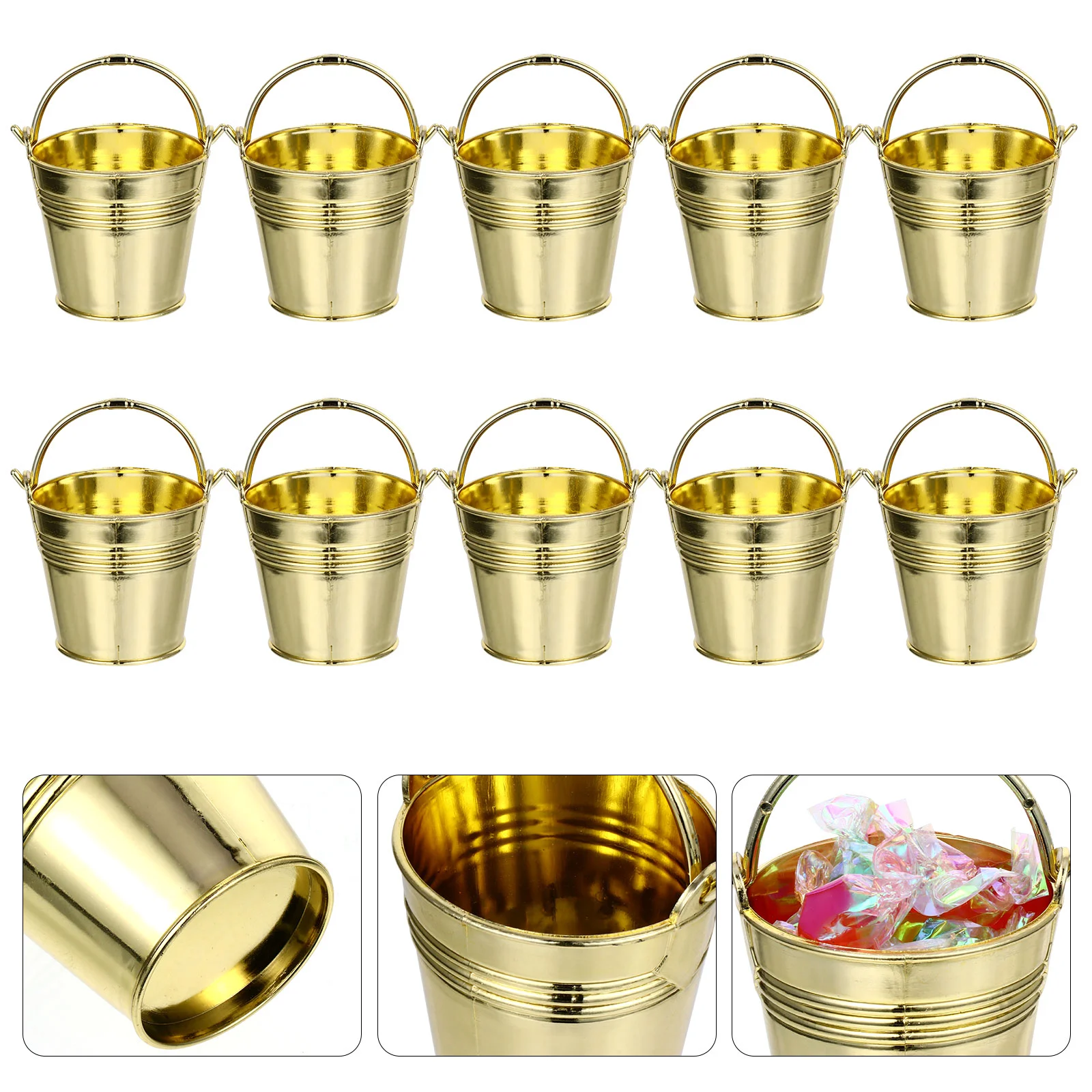 Mini Metal Colored Galvanized Tinplate Buckets Small Metal Buckets With  Handle Planting Flower Pot Storage Basket Decoration - AliExpress