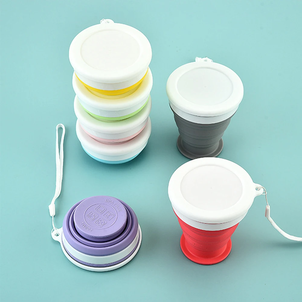 Collapsible Silicone Travel Mug with Lid - Heat Resistant and Portable