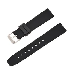 Silicone Sport Waterproof Watch Band - Soft Rubber Wrist Strap Bracelet Accessories - 18mm (Black)