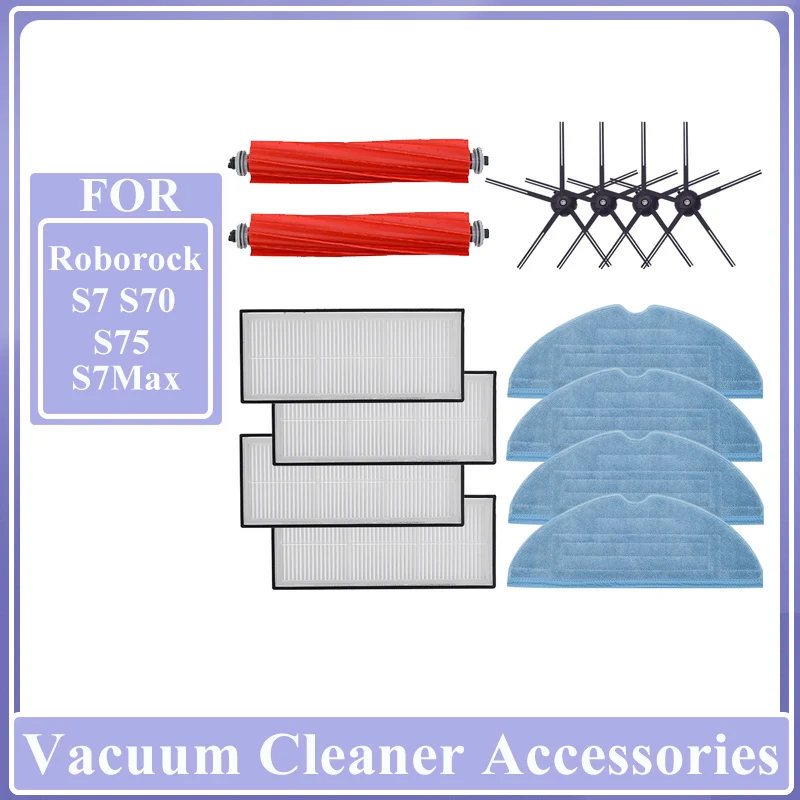 

Запчасти для пылесоса XiaoMi Roborock S7, S70, S75, S7Max, S7MaxV, основная рулонная щетка, Швабра, тряпка, Hepa-фильтр, боковая щетка, аксессуары