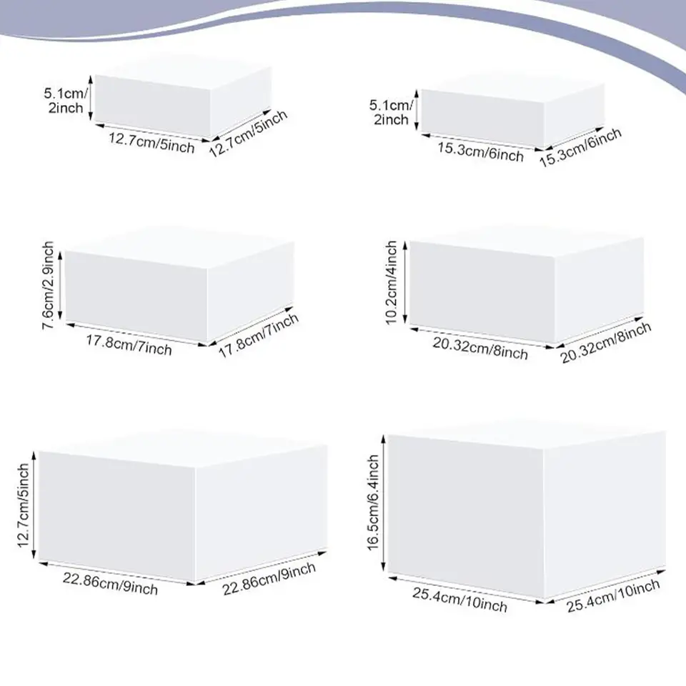 DreamShore Lot De 6 Présentoirs De Buffet En Acrylique Pour Fête, Buffet, Dessert, Mariage, événement, Fête D'anniversaire, 15,2 X 17,8 X 20,3 Cm