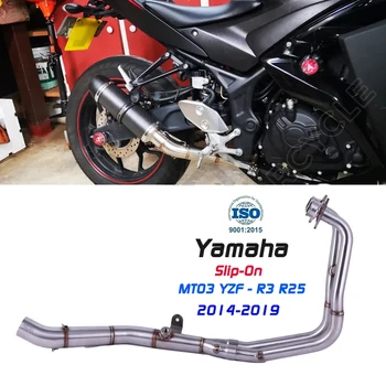 Motorcycle Full System Exhaust Contact Middle Pipe Slip On For Yamaha Mt03 mt-03 Yzf R3 R25 yzf-r3 yzf-r25 2014 To 2020 Exhaust