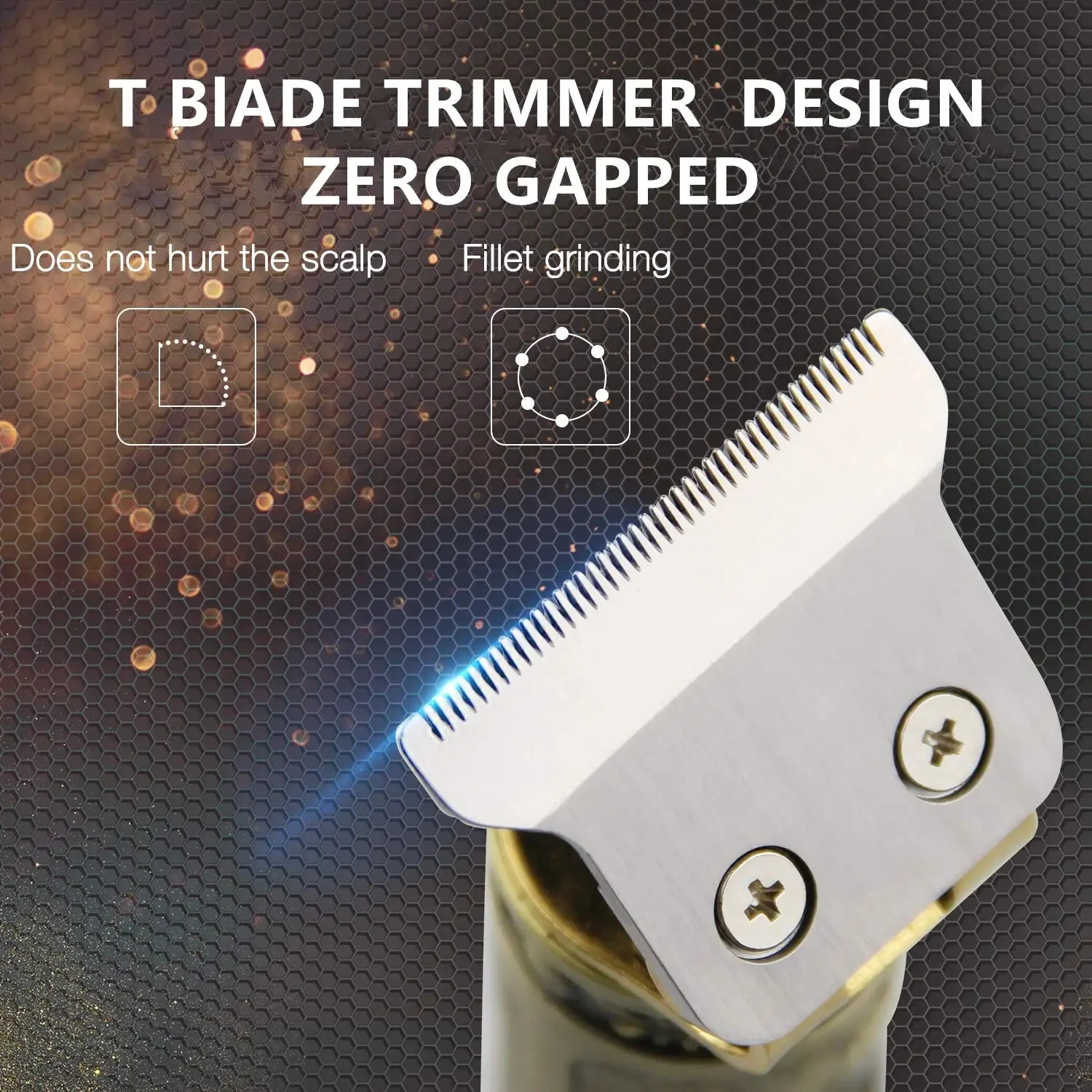 RESUXI JM-700A Zero Gapped Professional Hair Trimmer Wireless Electric Haircut Kit Mens Clippers USB Stainless Steel 10W 1500mah 2