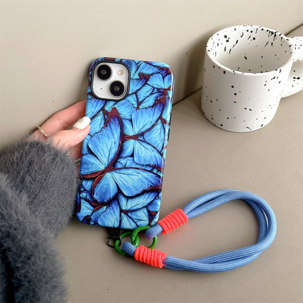 Butterfly Pattern Magnetic Two-in-One Film Protective Case for iPhone