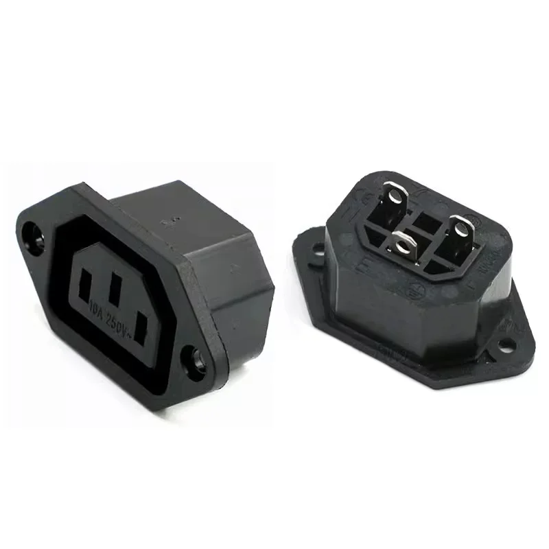 AC-04F Receptacle AC 250V10A Cable Wire Connector lEC 320 C14 Female AC Power Plug Inlet Socket Jack AC-06 Connector