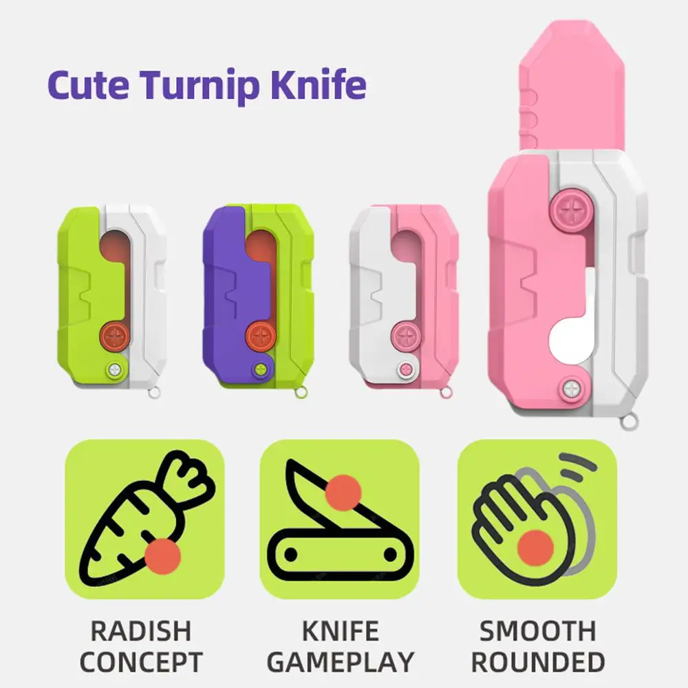 

3D Printing Gravity Jump Small Radish Knife Mini Model Toy Decompression Gravity Student Pendant Plastic Prize 3d Toy Gift N1V5