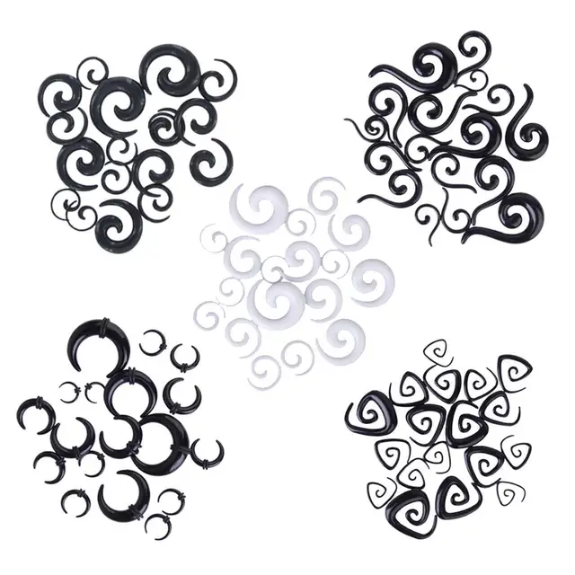 Kit Allungamento Orecchie 16 Pezzi - Spirali Acriliche Da 14G A 00G - Foto 10