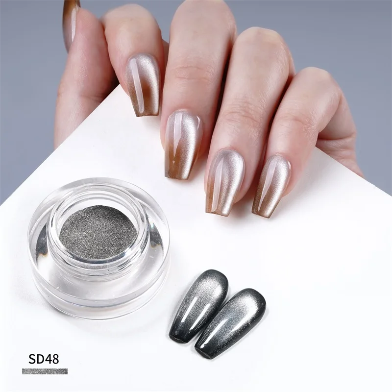 Pearl White Cat Eye Magnetic Powder Nail Art Decoration 3D Effect for Gel Polish Manicure Design Fine Particles Pigment nail powder nail pigment nail decoration
