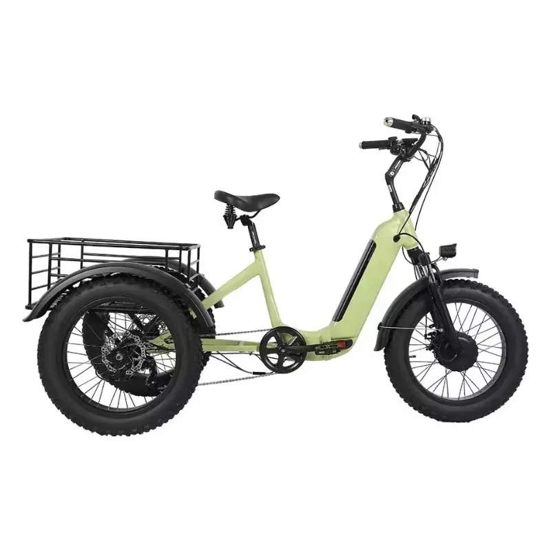 20 Pollici Pieghevole Drop Shipping Fat Tire 3 Big Wheel Front Drive 48V 500W 750W Triciclo Elettrico Triciclo Elettrico