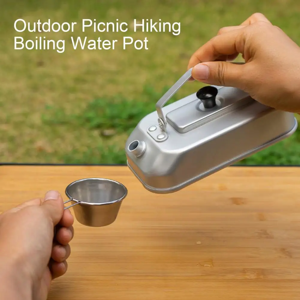 

300ml Camping Kettle Pot Coffee Pot Picnic Cooker Tea pot Rectangle Pot Aluminum Outdoor Picnic Hiking Boiling Water Pot