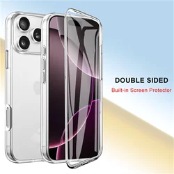 360 Full Body Clear Protective Phone Case with PC+TPU Bumper Cover - iPhone 12 Mini