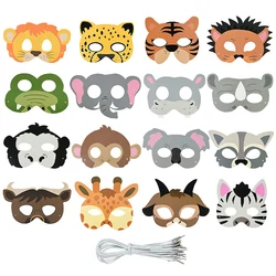 Jungle Animal Party Mask Set - Fun and Festive Safari Theme Decorations (16pcs)