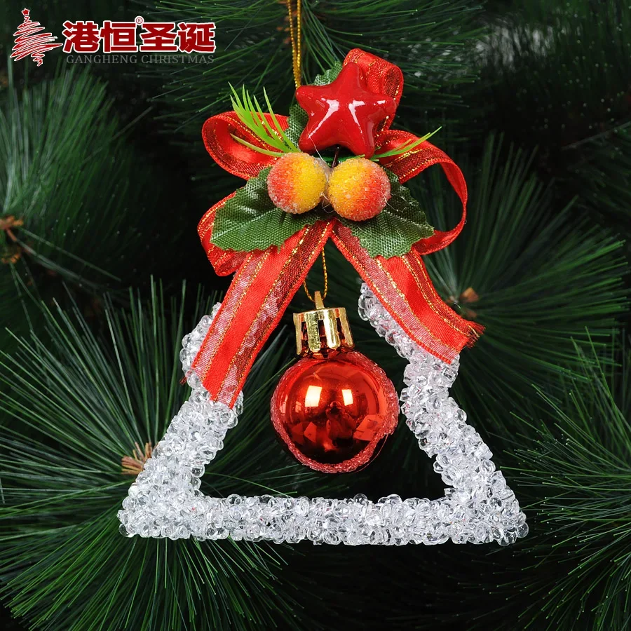 

Christmas decorations 10 * 9cm acrylic tree Gold Bow Pendant (2 Pack) 60g