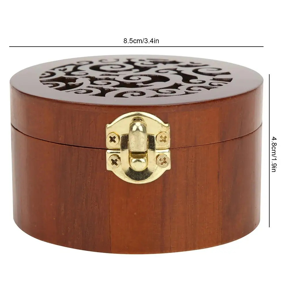 Round Wood Carving Music Box Castle In The/Swan Lake Hand Cranked Clockwork-Ideal For Birthday & Christmas Gift