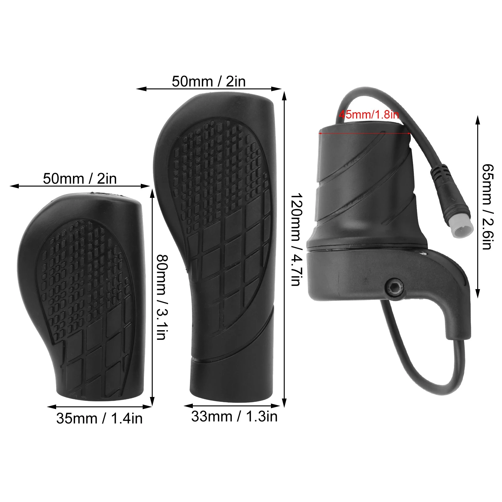 Throttle Half Twist Throttle Electric Bicycle Mountain Bike Modified Part Waterproof Joint Connector Accessories