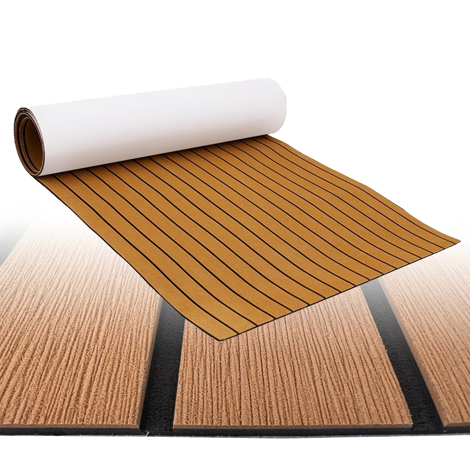 450x2400x5mm Boat Flooring EVA Foam Boat Decking Faux Teak Marine Carpet Boat Decking Self Adhesive Flooring Pad for Kayak faux teak marine carpet 240 45cm boat sheet boat marine sheet wood dark brown sheet eva foam