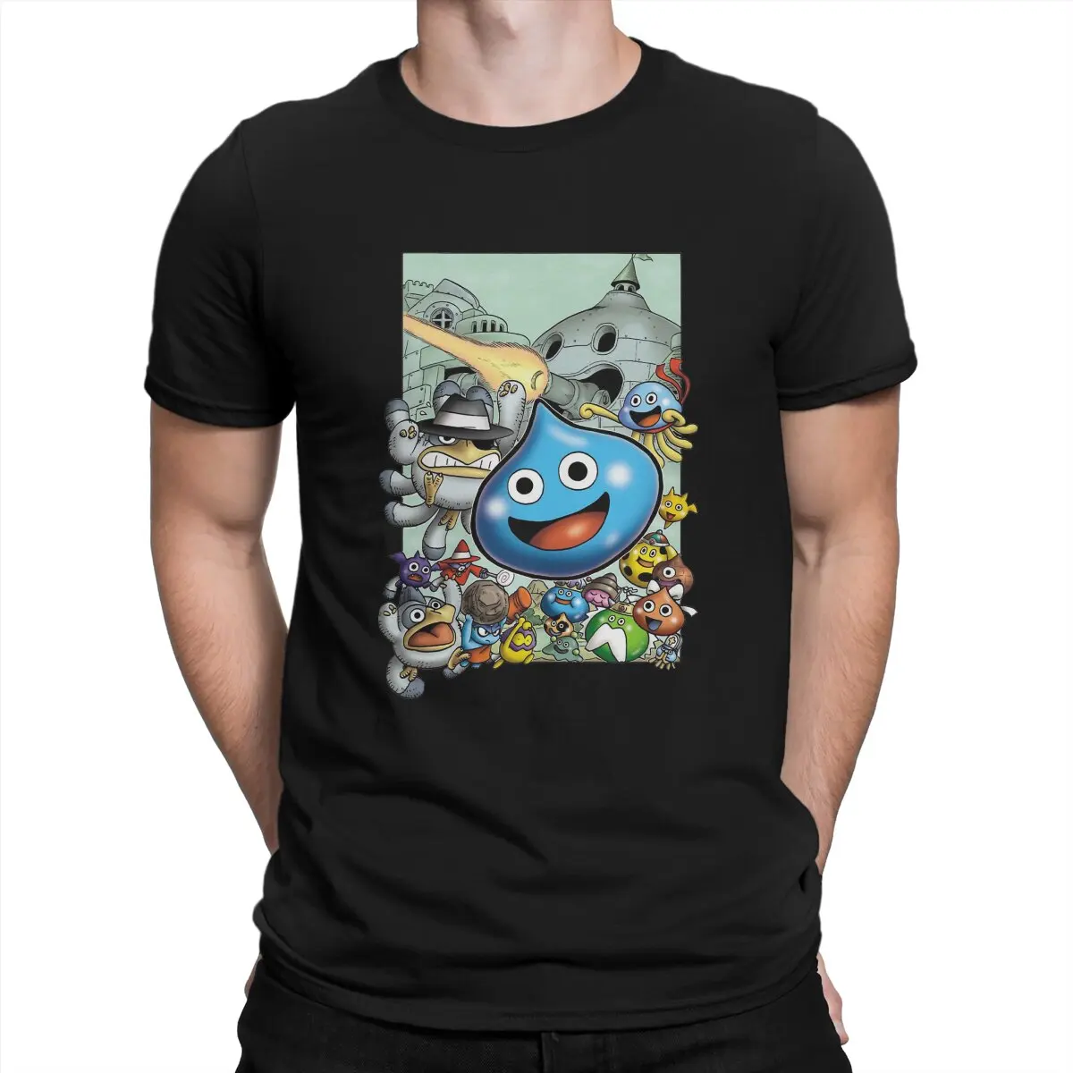 T-Shirt Casual Slime Uomo Girocollo 100% Cotone Magliette Dragon Quest Dragonlord Hero Game Maglietta A Maniche Corte