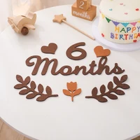 Baby Milestone Cards Soft Felt 0-12 Monthly Milestones Memorial Commemorativenir Photography Accessories For Newborn Birth Gift 2