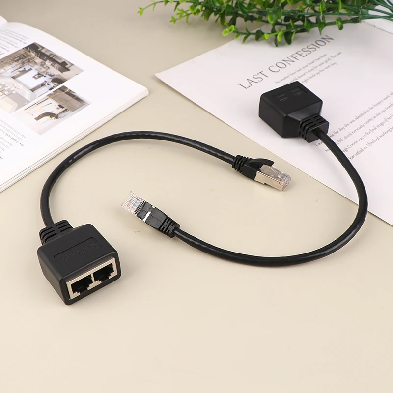 이더넷 분배기 케이블, 이더넷 소켓 커넥터, 익스텐션 케이블, RJ45, 1 수-2 암 LAN 이더넷 케이블, 1PC