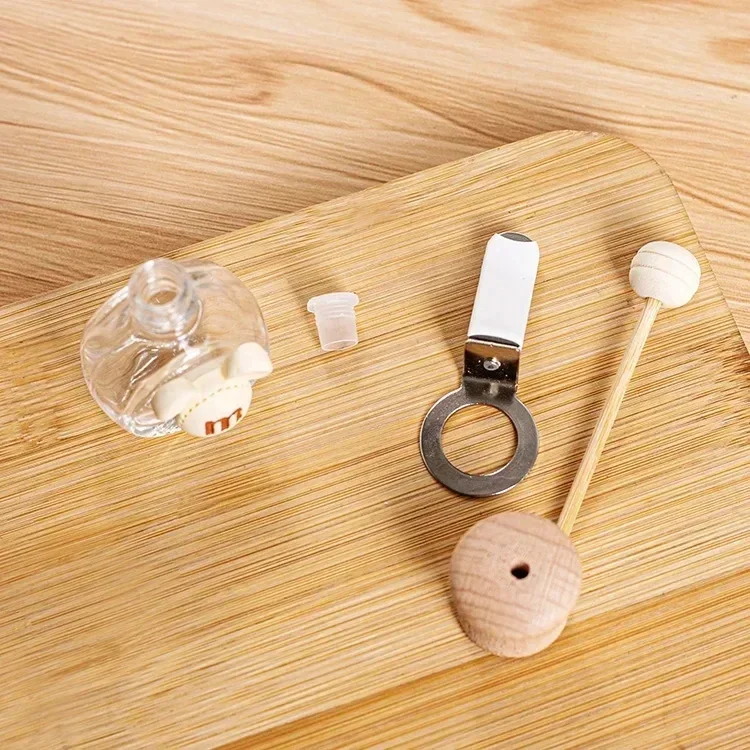 Glass Car Perfume Bottle Air Freshener with Wooden Cap