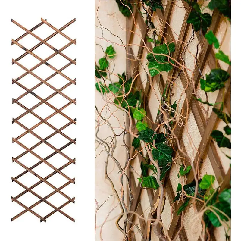 Artificial Retractable Garden Fence Wood Vines Privacy Fence Expandable