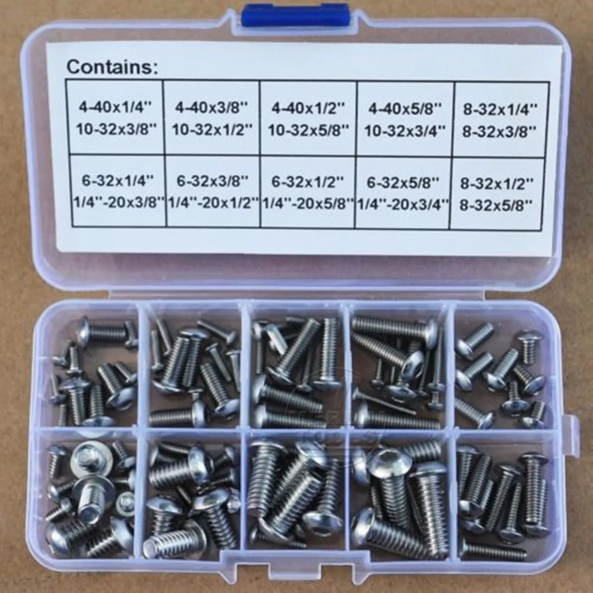 96 шт., болты из нержавеющей стали с шестигранной головкой, 4-40 дюйма, 1/4-20 дюймов