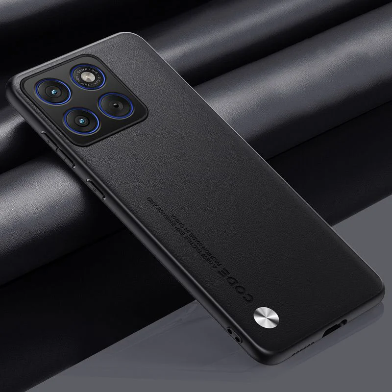 Business Plain Leather Case with Enhanced Camera Protection and Anti-Drop Features