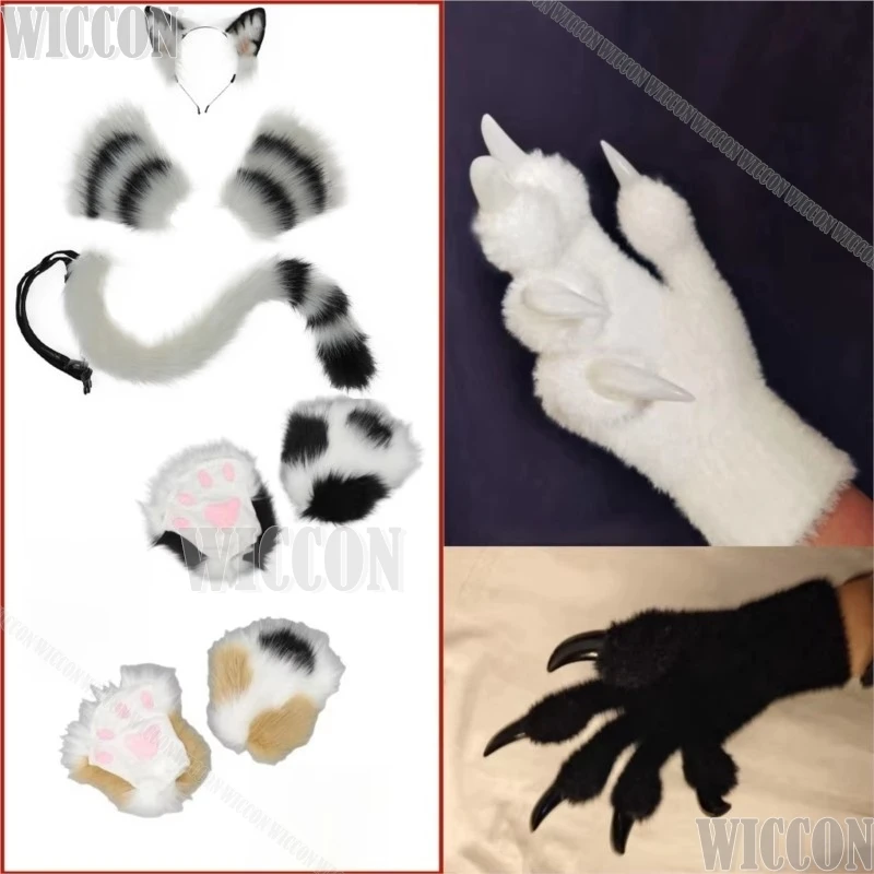 Cosplay Gloves Cosplay Costumes Furry Gloves Kig Fursuit Cosplay Plush Gloves