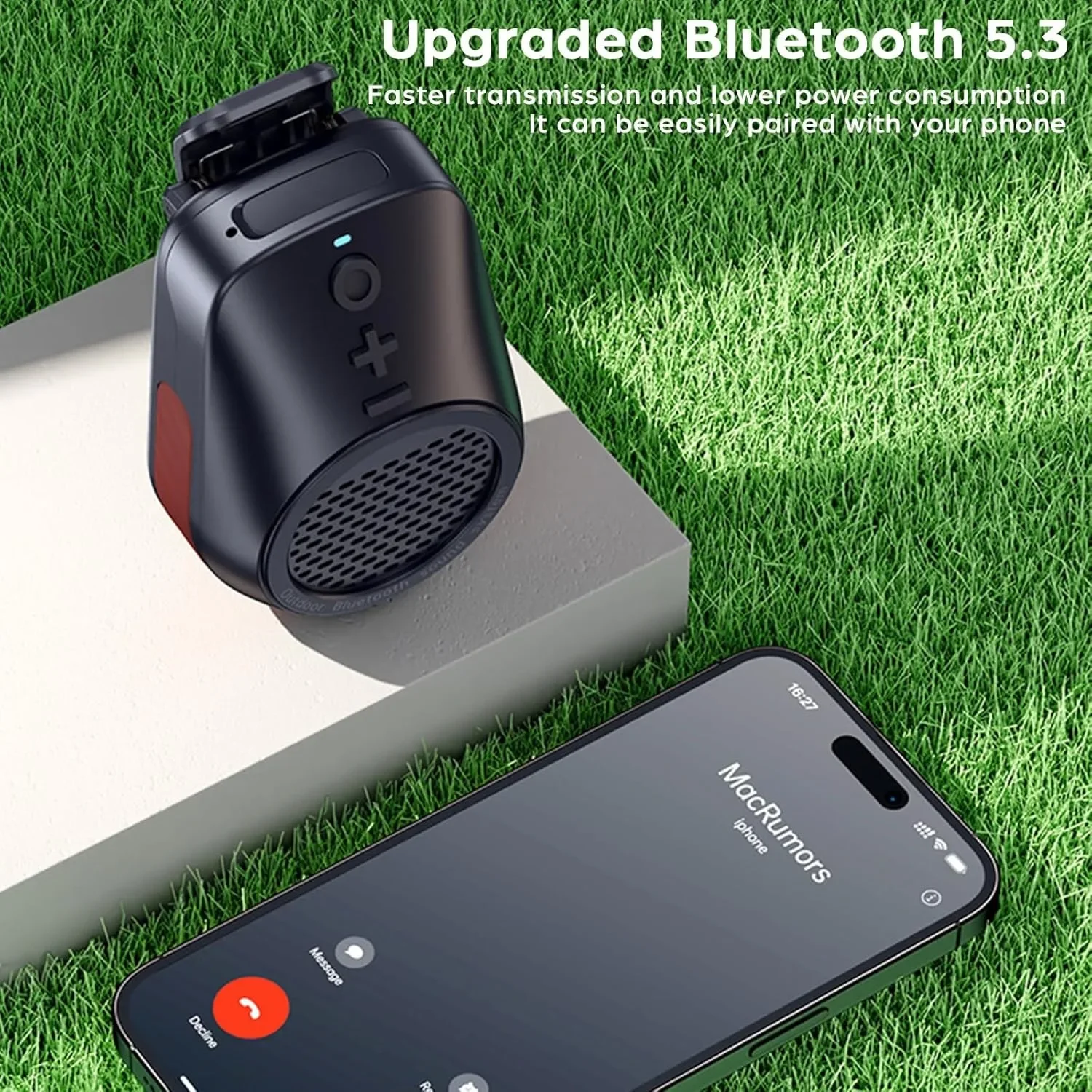 Mini Wearable Bluetooth Speaker IPX5 Waterproof Shocking Bass Soundbar Music Box Handsfree Call MP3 Player Magnetic Backclip