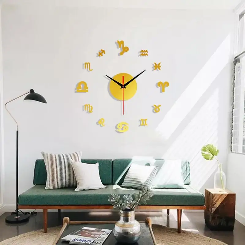 12 Constellations Modern Design Wall Clock 3D Hanging Aries Taurus Wall Watch Fashion Acrylic Clocks
